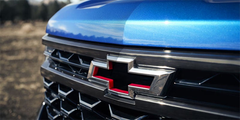 Chevrolet Silverado grille with front emblem close-up