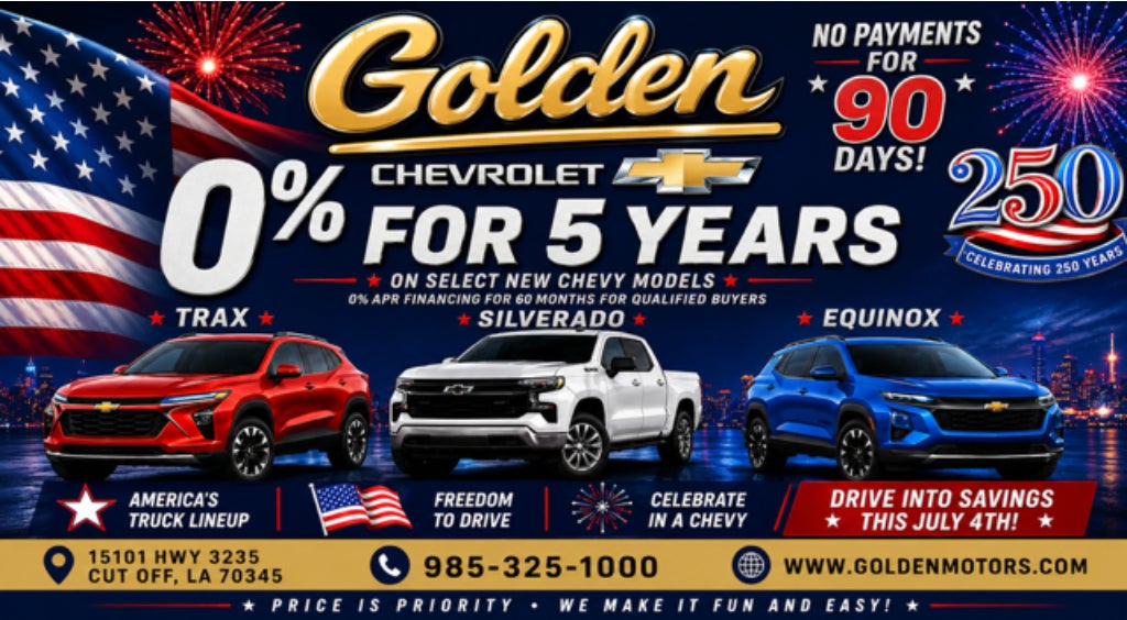 05 apr for 5 years Trax, Equinox and Silverado on offer